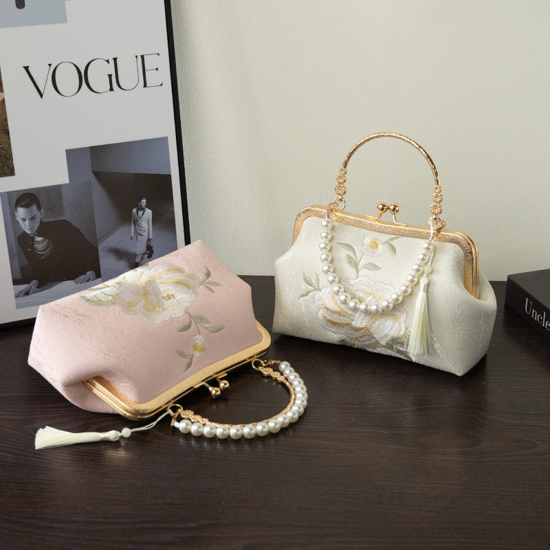 Floral Embroidered Clutch