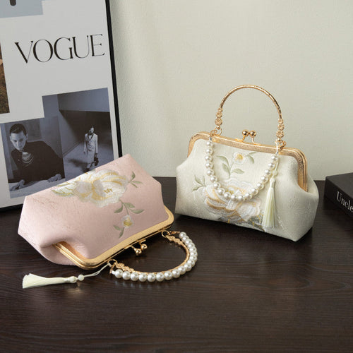 Floral Embroidered Clutch