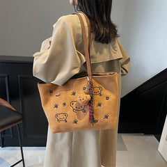 Bear Print Shoulder Bag (With Teddy Charm)