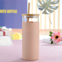 Bamboo Lid Glass Tumbler