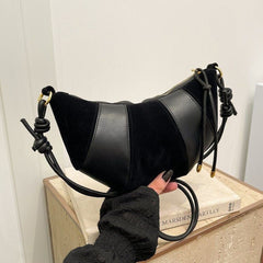 Dual Texture Crescent Bag