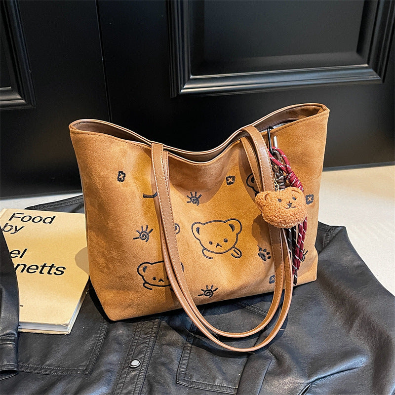 Bear Print Shoulder Bag (With Teddy Charm)