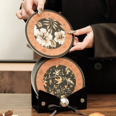 Floral Round Coaster Set