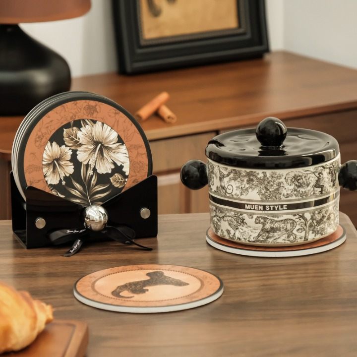 Floral Round Coaster Set