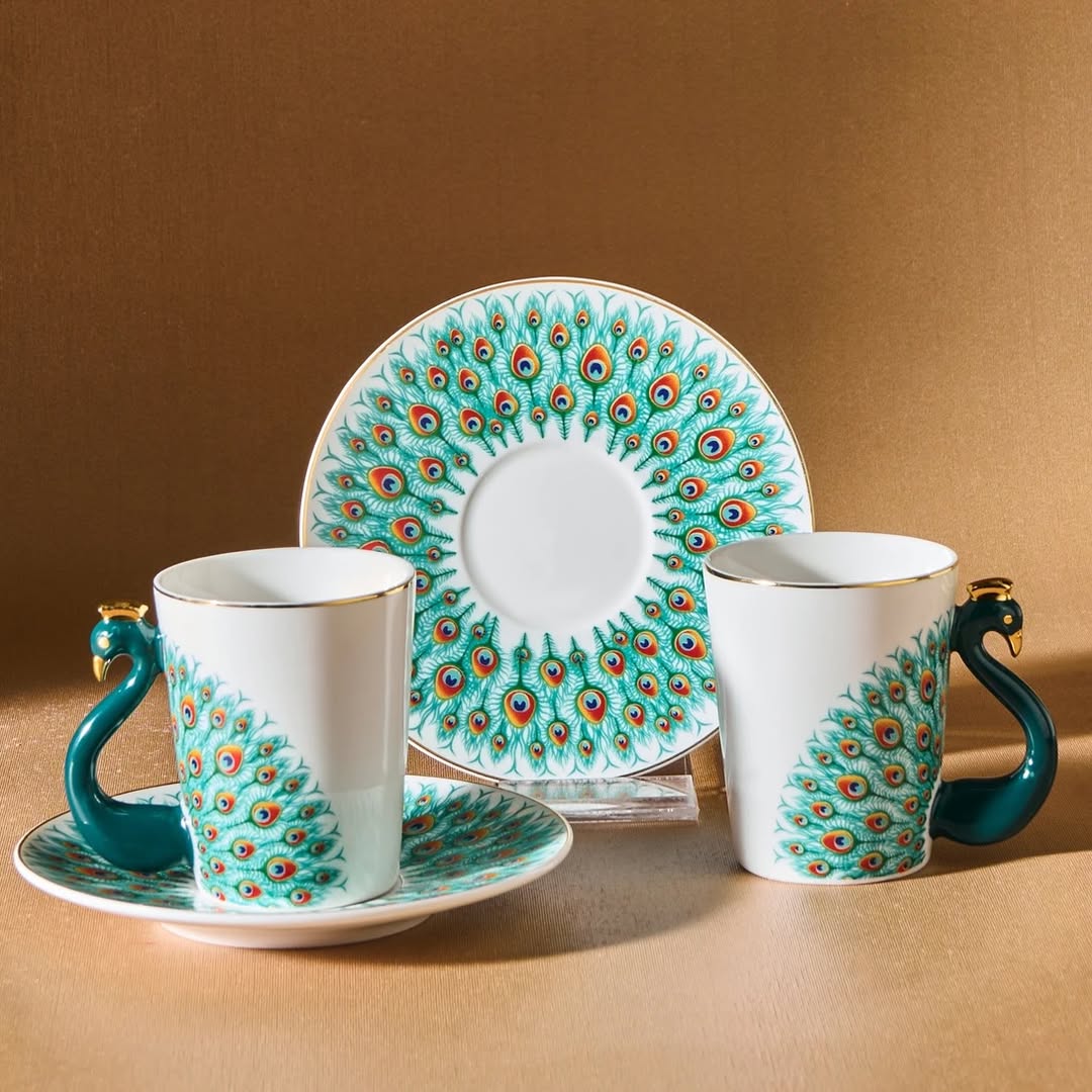 Classy Peacock Tea Set