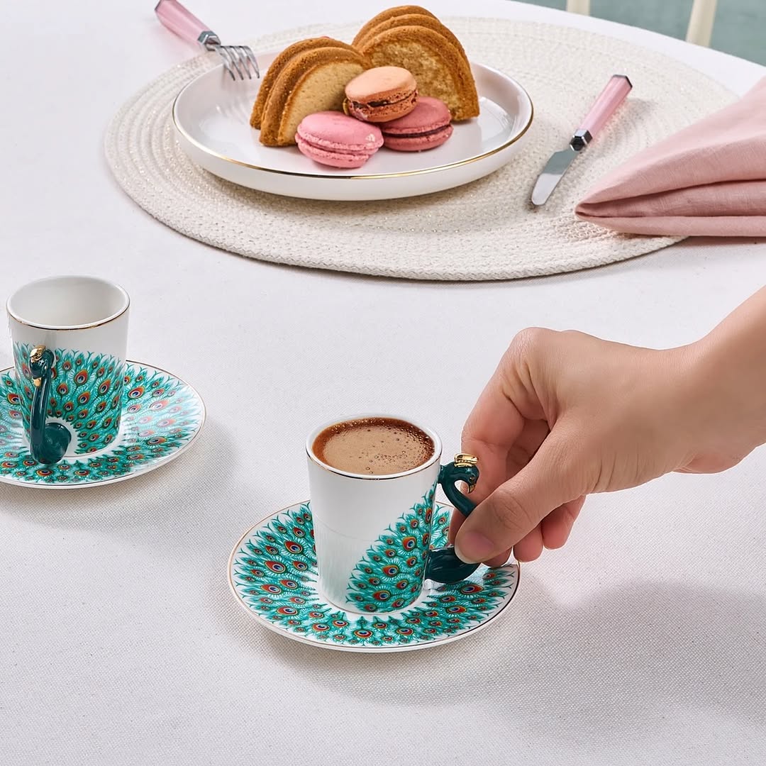 Classy Peacock Tea Set