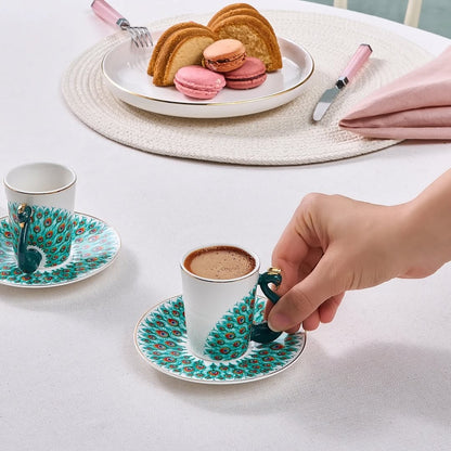 Classy Peacock Tea Set