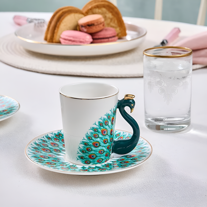Classy Peacock Tea Set