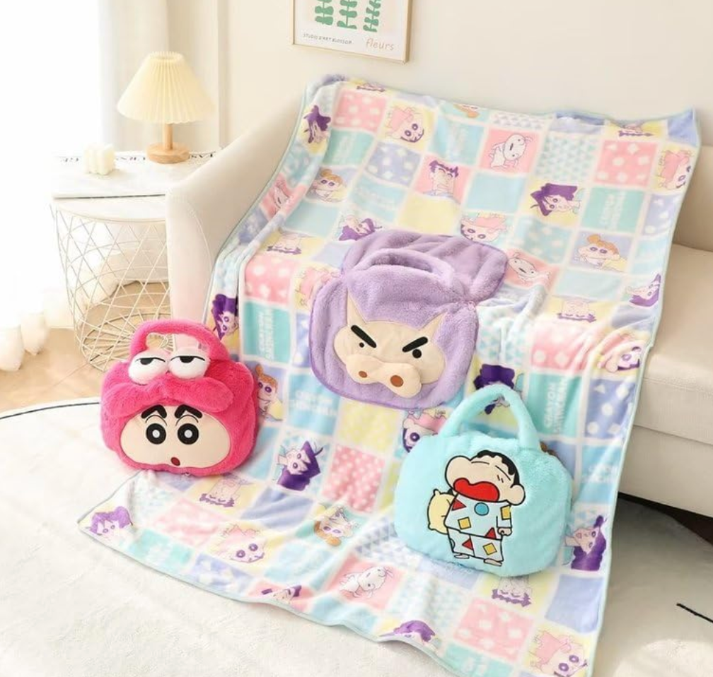 Shinchan Portable Strap Blanket – Gift-ready charm