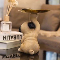 Cute Pug Statue Storage Tray