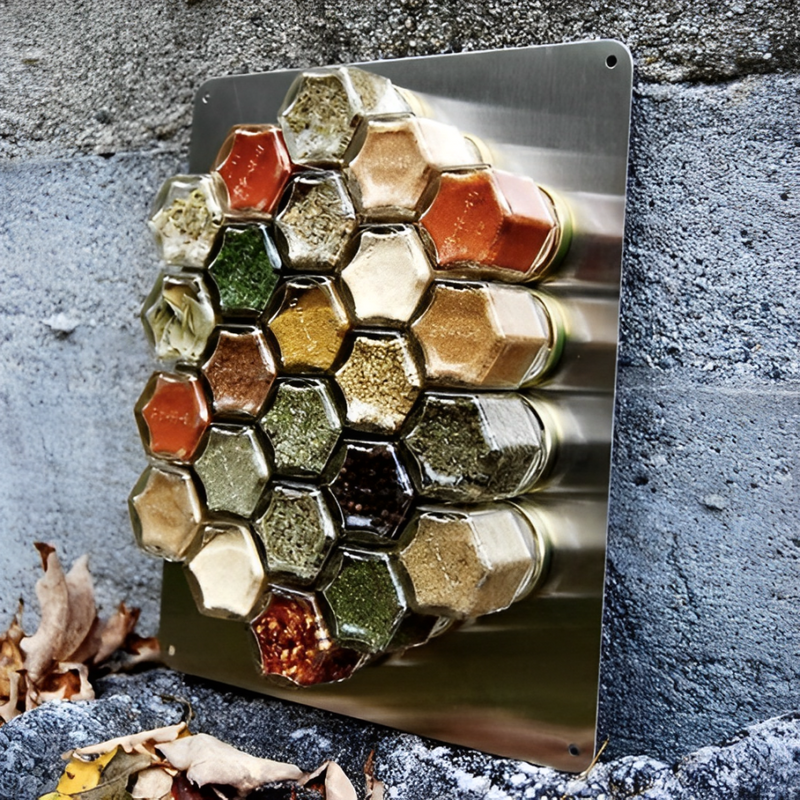Magnetic Glass Spice Jar