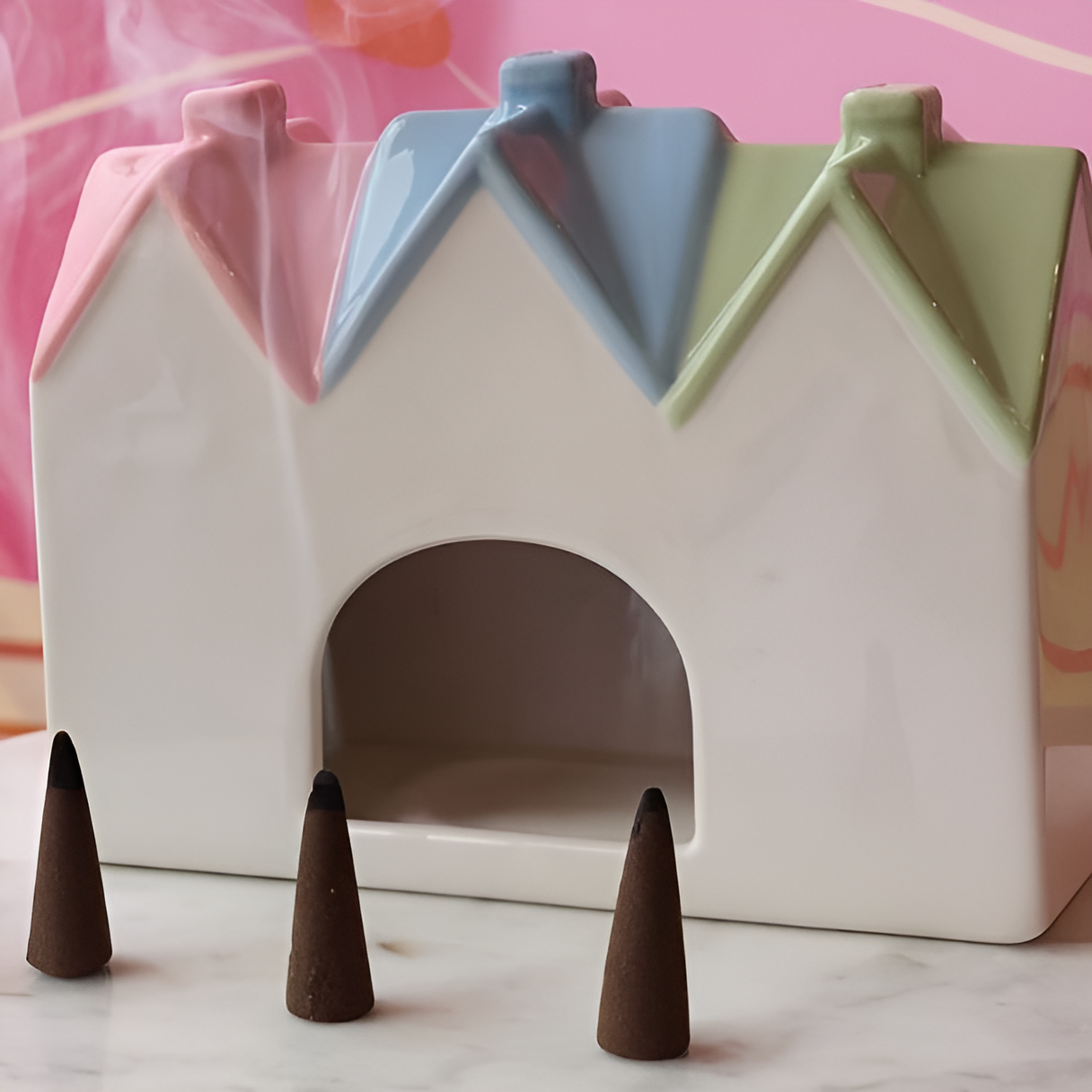Pastel House Incense Burner