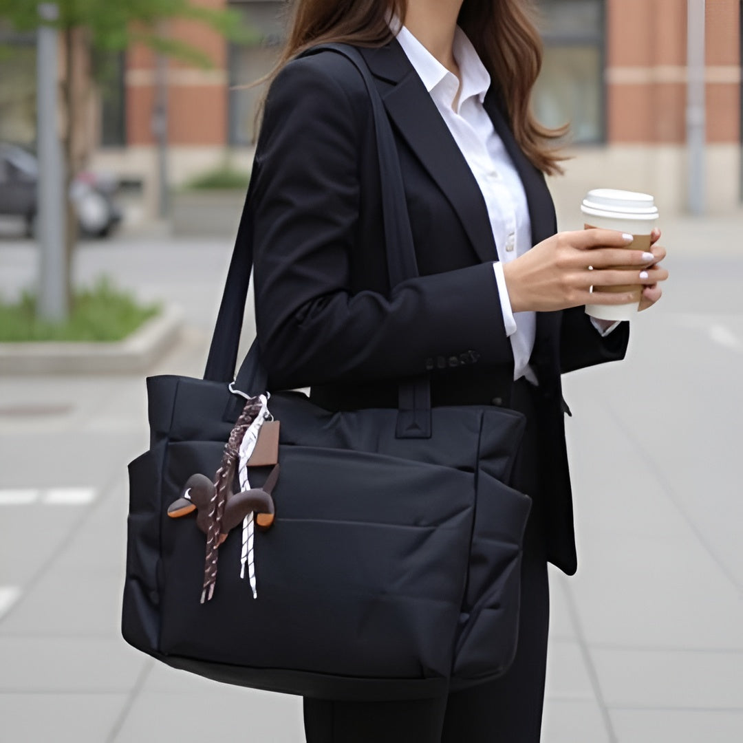 Puffy Tote Bag With Pouch