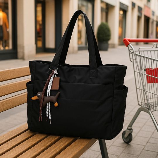 Puffy Tote Bag With Pouch