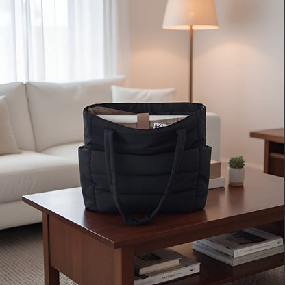 Puffy Tote Bag With Pouch