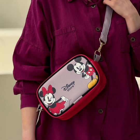 Mickey & Minnie Shoulder Bag – Secure Zipper Closure