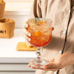 Vintage Ribbed Wine Glasses