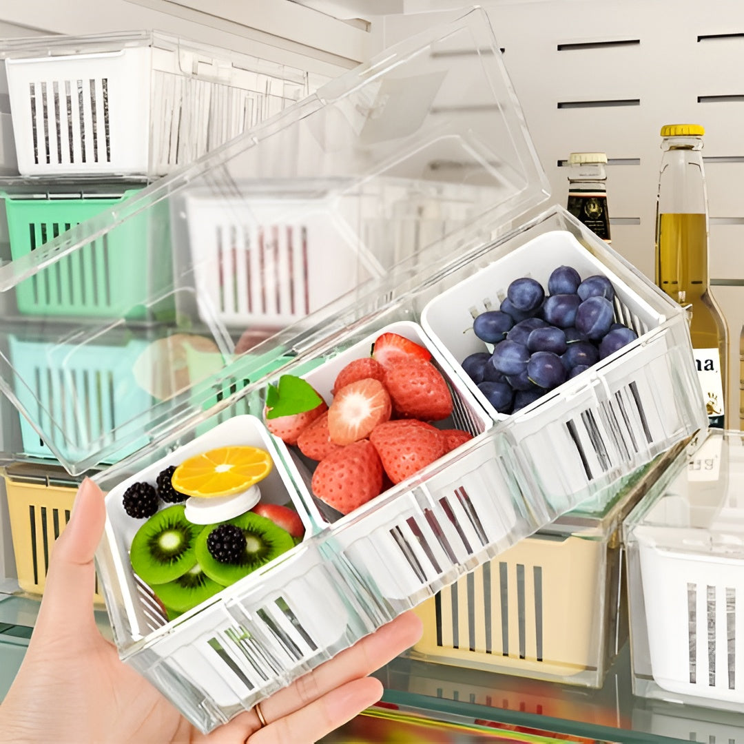 Drainable Airtight Storage Box – Freshness Lock Mechanism