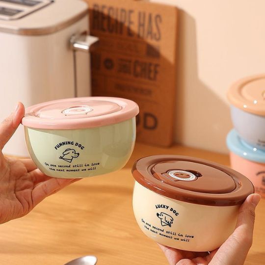 Cartoon Ceramic Bowl Set – Eco-Friendly & Non-Toxic