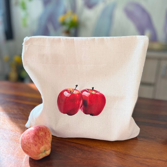 Colourful fruit print storage bags