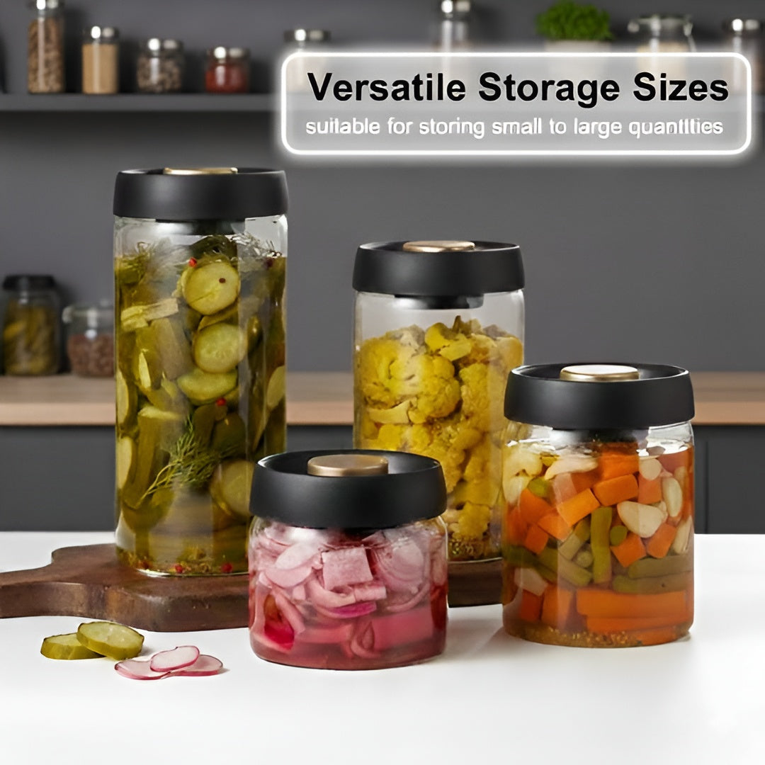 Vacuum Press Storage Jars – Ideal for Coffee, Tea & Spices Storage