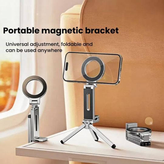 Foldable Magnetic Phone Holder – 3-in-1 Foldable Design
