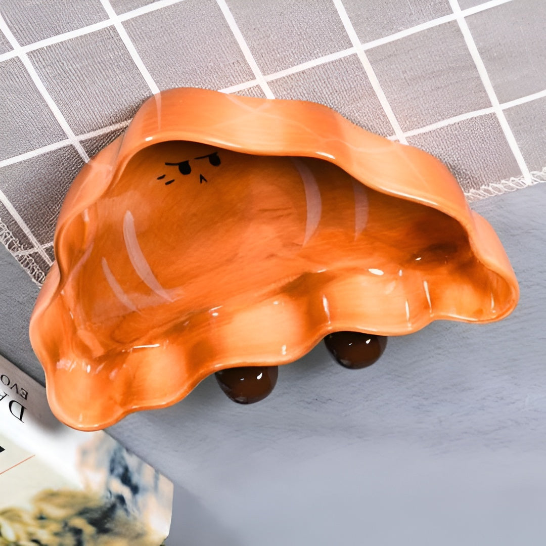 Cute Croissant Ceramic Plate – Glossy & Eye-Pleasant Finish
