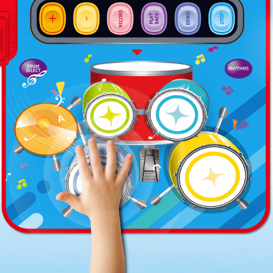 2-in-1 Kids Piano and Drum Play Mat – Interactive Drum Sounds