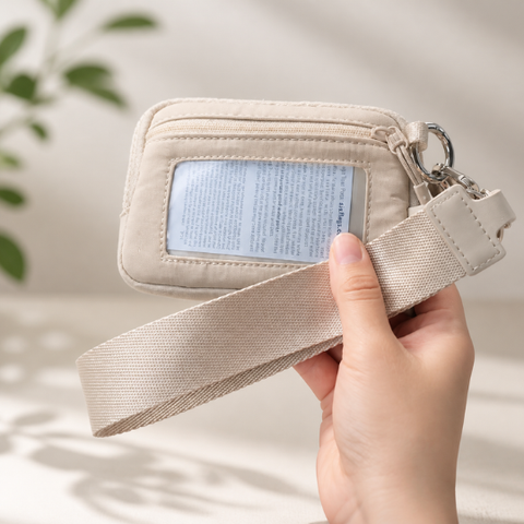 Compact Wristlet pouch with Strap
