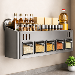 Kitchen Storage Rack with Spice Drawers