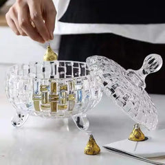 Crystal Glass Storage Jar With Lid