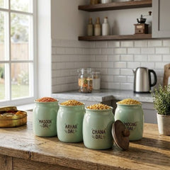Mint Green Metal Storage Containers