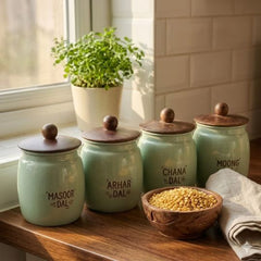 Mint Green Metal Storage Containers