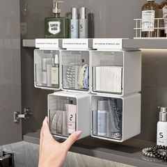 Flip-Door Bathroom Organizer