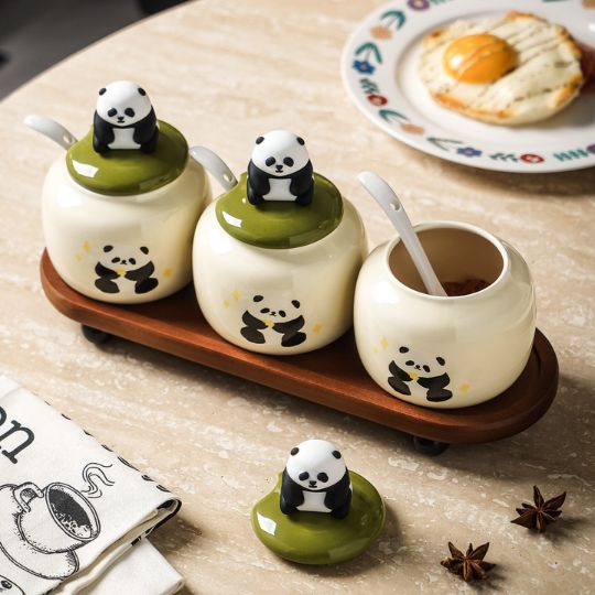 Panda Seasoning Jar Set