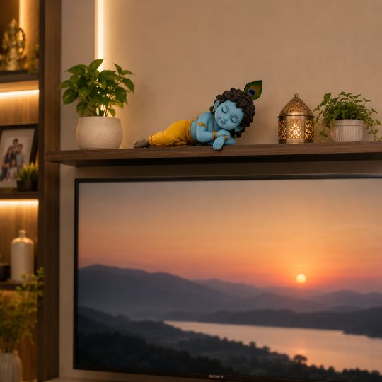 Sleeping Bal Krishna Figurine