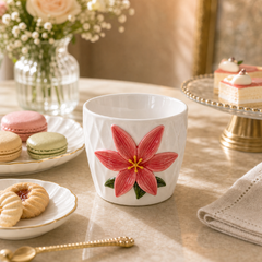 Ceramic Red Lily Cup