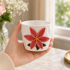 Ceramic Red Lily Cup