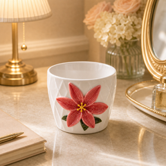 Ceramic Red Lily Cup