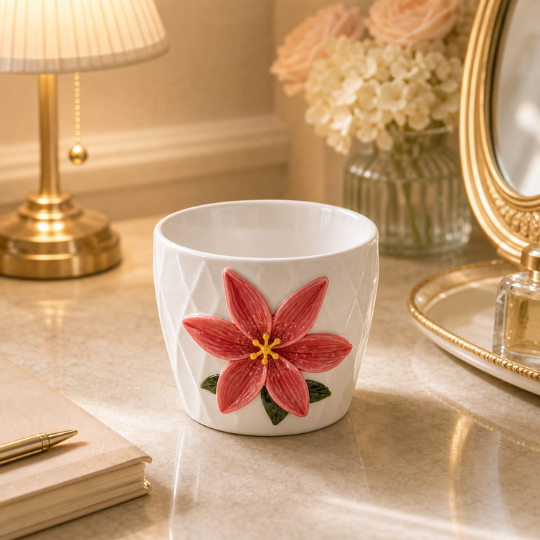 Ceramic Red Lily Cup