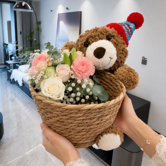 Cute Teddy Storage Basket