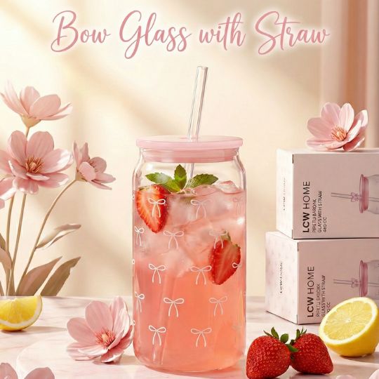 Bow Glass with Straw