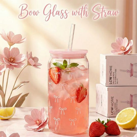 Bow Glass with Straw