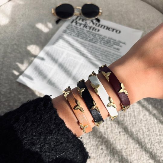Golden Wing Leather Bracelet