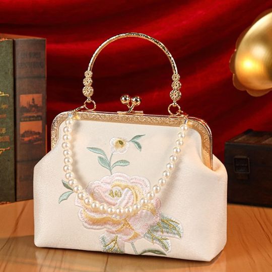 Floral Embroidered Clutch