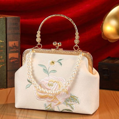 Floral Embroidered Clutch