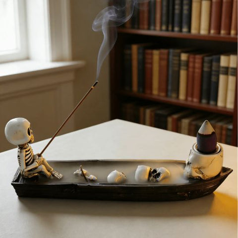 Skull Boat Incense Holder