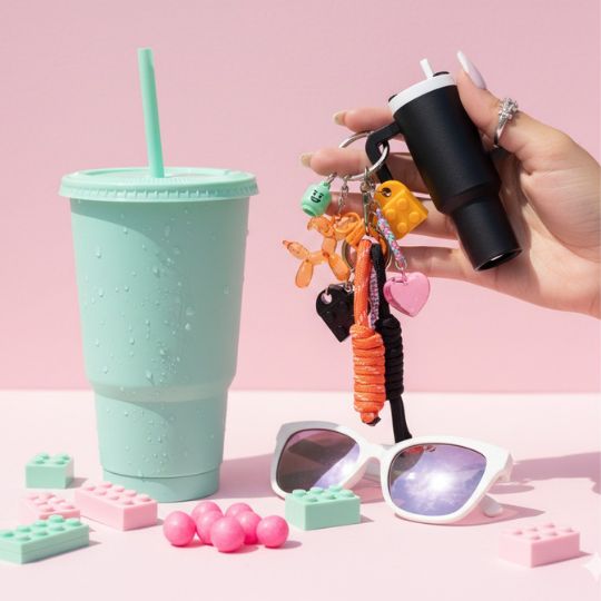 Aesthetic Mini Cup Keychain Set