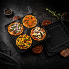 4 Pit Cast Iron Square Pan