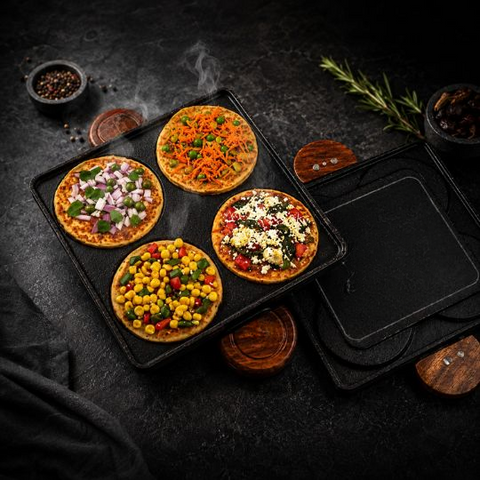 4 Pit Cast Iron Square Pan